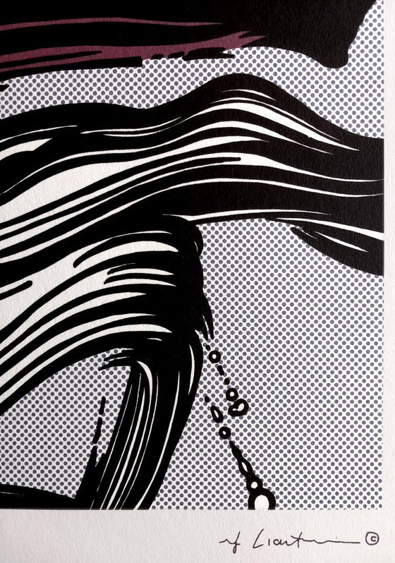 Image 1 of Roy Lichtenstein – Litografía Pinceladas – enmarcada