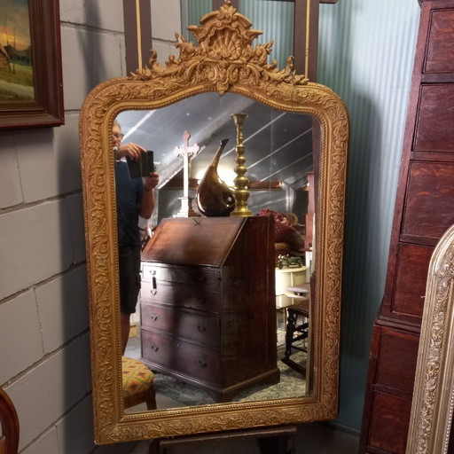 Miroir de cheminée français antique style Louis Philippe 1830-1850