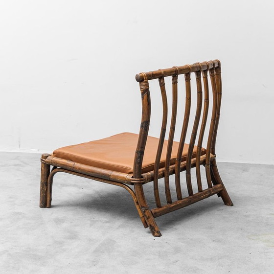 Image 1 of COPPIA DI SEDIE IN LEGNO ED ECOPELLE DI ALBERTO SMANIA ANNI ’70 VINTAGE MODERNARIATO