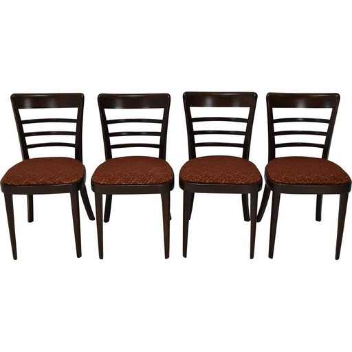 Set of 4 mid century dining chairs by Ton, Czechoslovakia 1950s