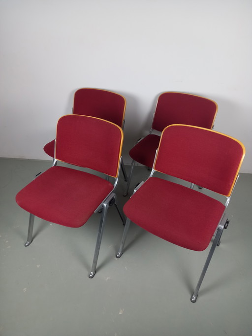 4X Stapelbare Industriele Aluminium Stoelen