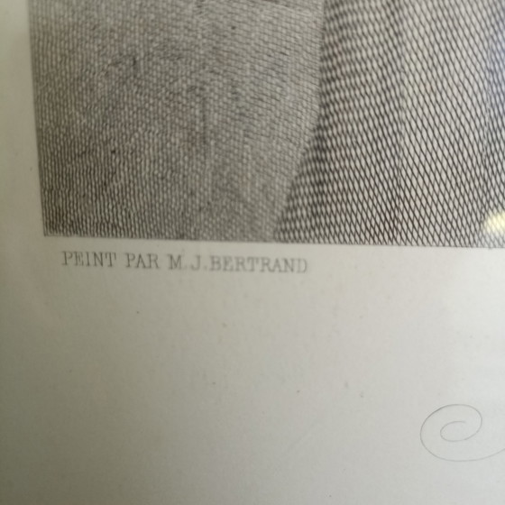 Schitterend Paar Antieke Gravures (19e Eeuw) – Ophelia & Marguerite – Bertrand & Deblois (photo 6 of 6)