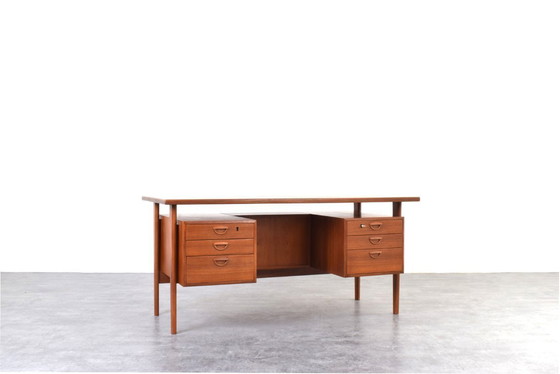 Image 1 of Mid-Century Danish Teak Executive Desk by Kai Kristiansen for FM Møbler, 1960s.