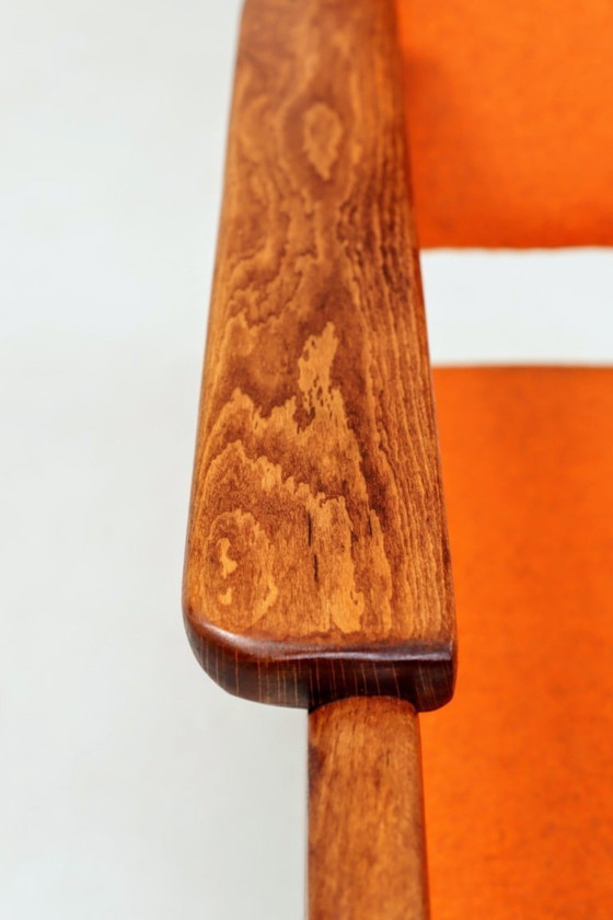 Image 1 of Vintage armchair papaya orange wool 1960