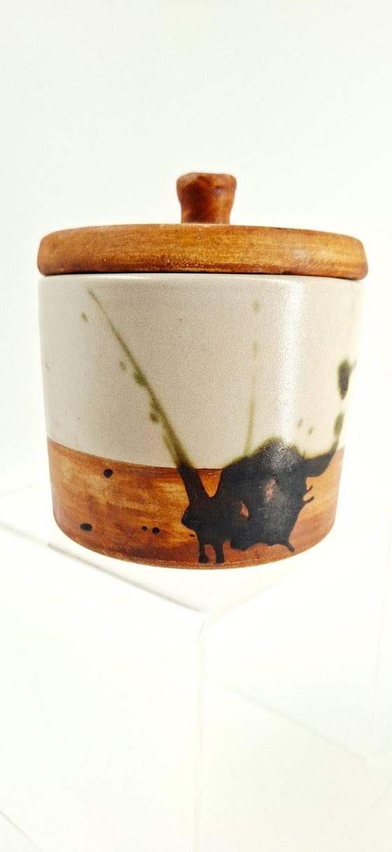 Image 1 of Stoneware pot with lid — La Colombe Pottery, 1970s