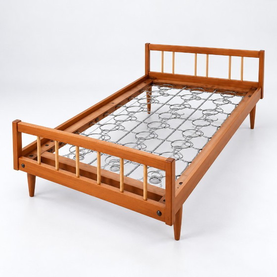 Vintage design daybed from the 1960s (2 pieces in stock), Sofa beds, Wood, Brown (photo 5 of 13)