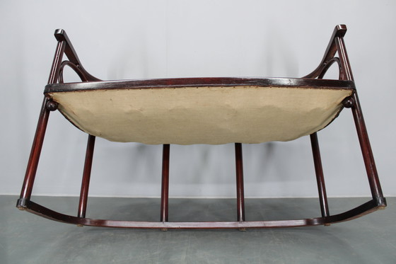 Image 1 of Josef Hoffmann Variation of Art Nouveau "Fledermaus" Sofa by Fischel