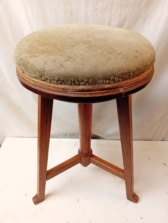 Tabouret de piano École d'Amsterdam – Amsterdam School, Cast Iron, Textile (photo 4 of 5)