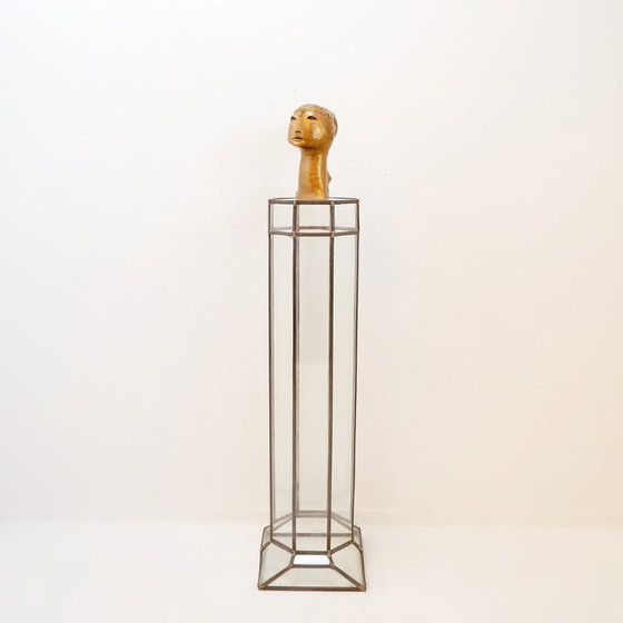 Image 1 of Colonne Art Déco en verre et zinc