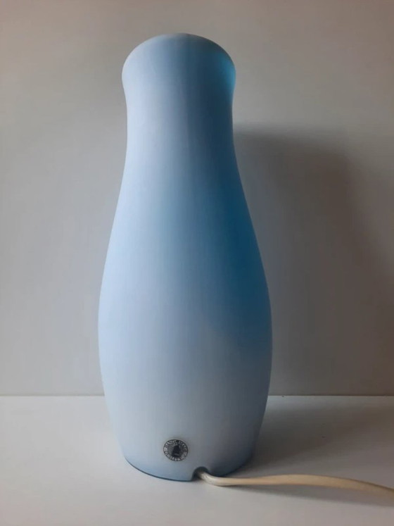 IKEA Mylonit vintage Table lamp, blue hand-blown glass (photo 5 of 6)
