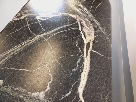 Image 1 of Vintage oval coffee table in black marble from the 1970s