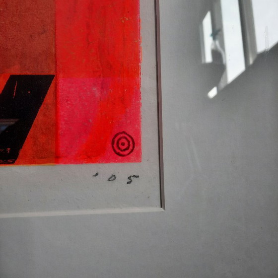 Serigrafía abstracta bellamente enmarcada por Jos Verwiel. – Litografías y grabados, Paper (photo 5 of 7)