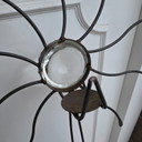 Vintage Wrought Iron Wall Candle Holder with Glass Magnifying Glass