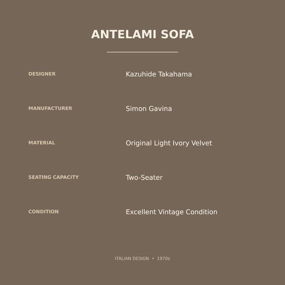Divano Antelami originale anni '70 – Kazuhide Takahama per Simon Gavina – Divani 2 posti, Velvet (photo 4 of 10)