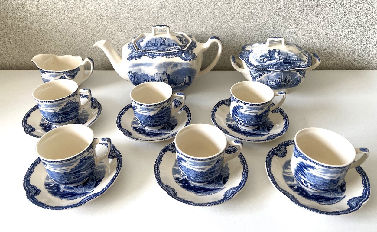 Vintage Tea Set Coffee Chocolate Johnson Brothers Bros Old Castles