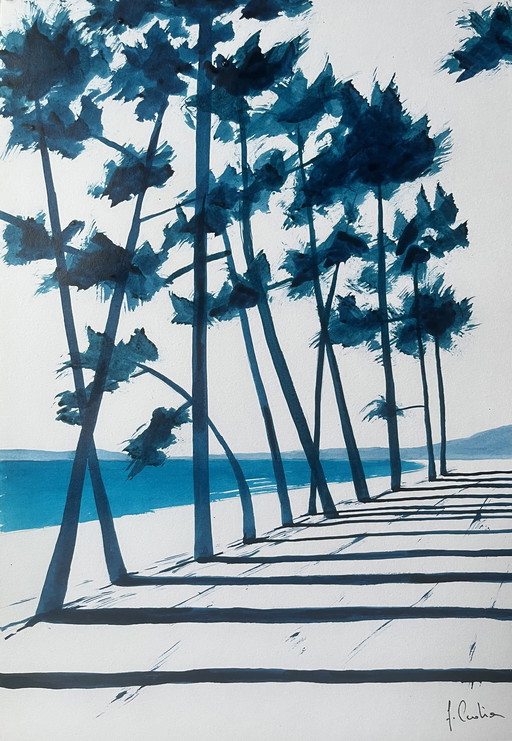 Inchiostro su carta bianca da 250 g. Dimensioni 21x30 cm.