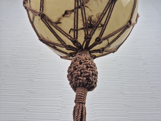 Image 1 of Temde Leuchten hanglamp. Vintage jaren 70 macrame lamp.