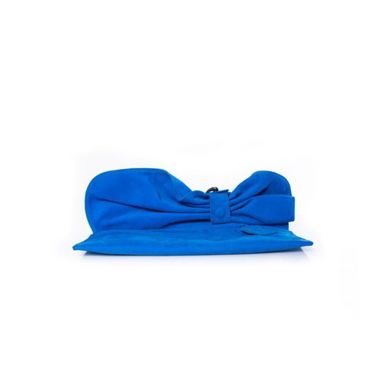Image 1 of Maison Du Posh, blaue Lederclutch