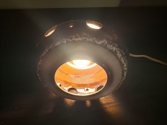 Image 1 of Herda Fat lava keramische tafellamp met originele kap 