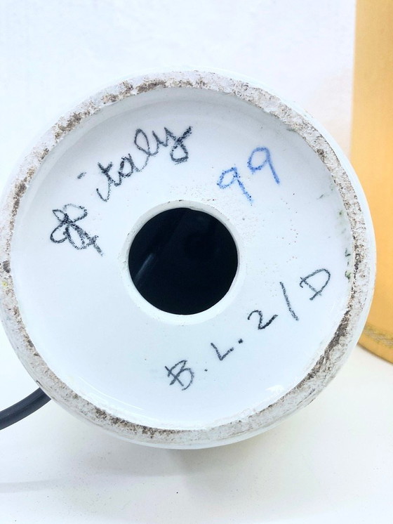 Image 1 of Italiaanse keramieken tafellamp uit de jaren 50 ontwerp Milvia Quadrifoglio