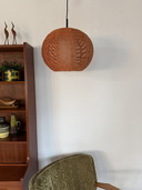 Suspension vintage en sisal des années 70