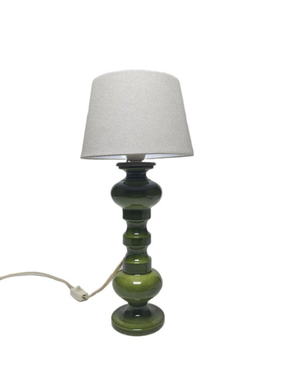 Polish Postmodern Bedside Lamp in Glass and Pottery, 1980s – Table lamps, Ceramic, Textile (photo 3 of 10)