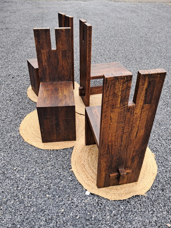 Image 1 of 4 brutalisme stijl stoelen