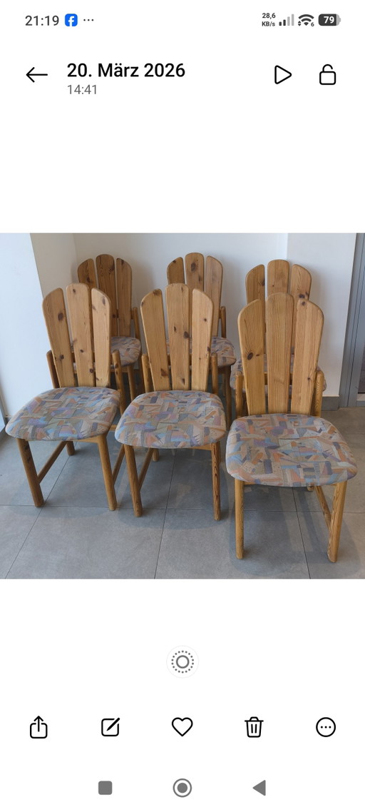 Lot de 6 chaises de salle à manger danoises en bois