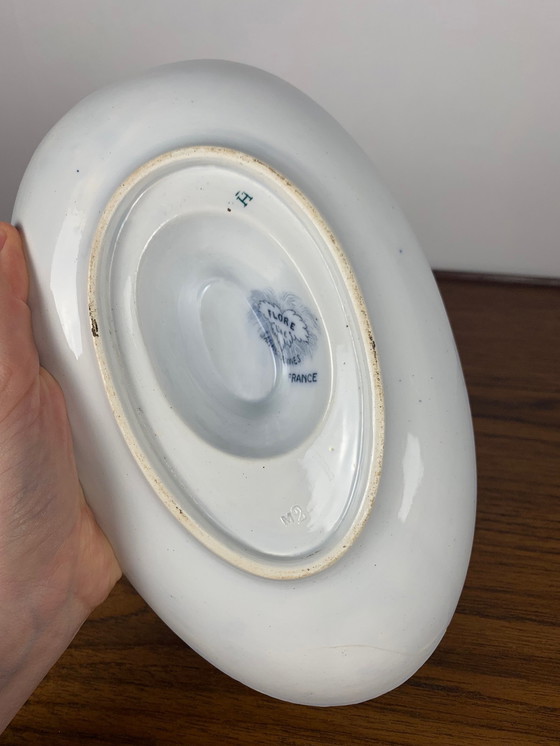 Image 1 of Sarreguemines U&C Flore Model Sauceboat, 19th Century