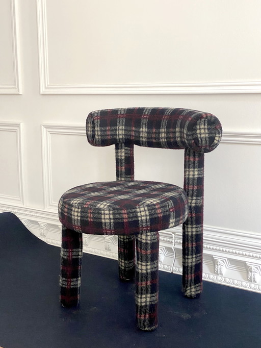 Sedia da pranzo moderna Bauhaus Rivestimento in tartan