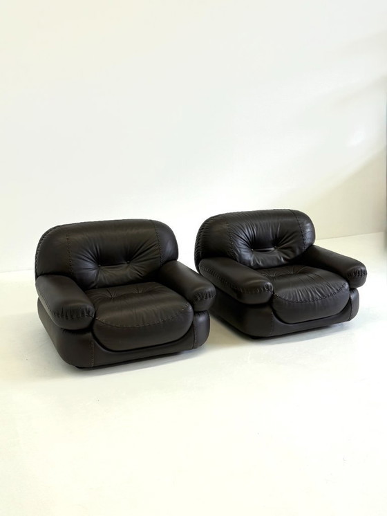 Image 1 of Dunkelbrauner Ledersessel Sapporo für Mobil Girgi