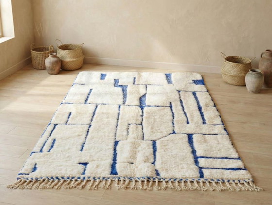 Elegante alfombra marroquí – Lana de las montañas del Atlas hecha a mano, 250 cm x 300 cm. – Cotton (photo 5 of 7)