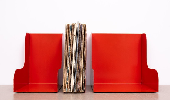 Image 1 of Enzo Mari Modular Metal LP Record Holder set of 3 1965 Italy