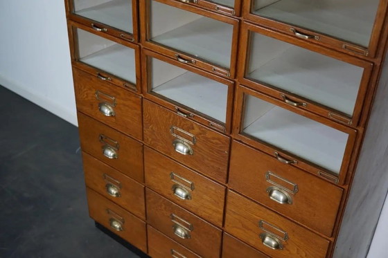 Image 1 of Large Vintage Dutch Oak Haberdashery Cabinet, 1930s