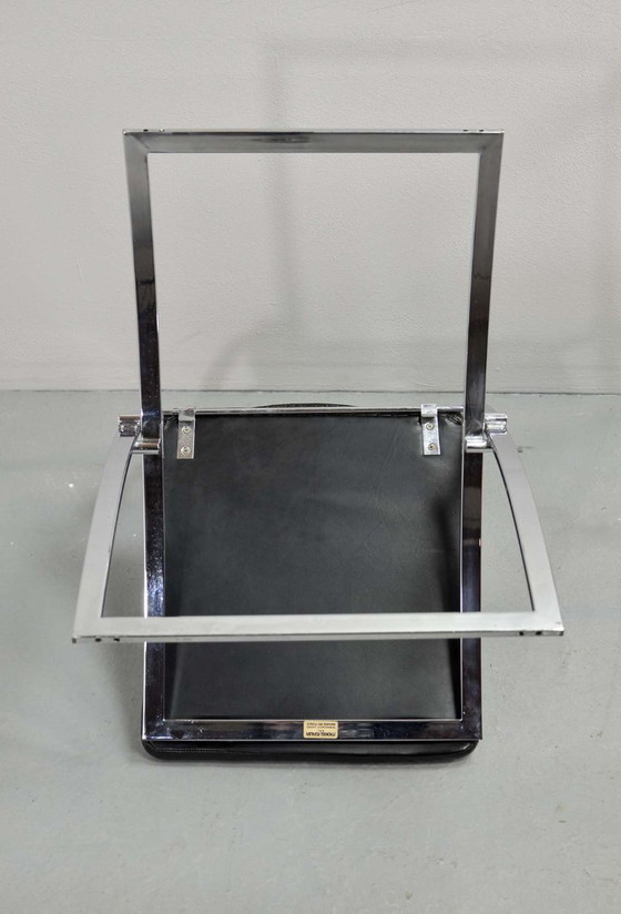 Image 1 of Superb Minimalistic Foldable Dining Chairs Designed by Marcelo Cuneo for Mobel Italia, Set of 4. Italy, 1970s.