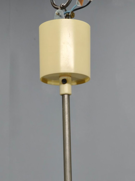 Image 1 of Suspension en verre opalin côtelé tchécoslovaque, années 1970