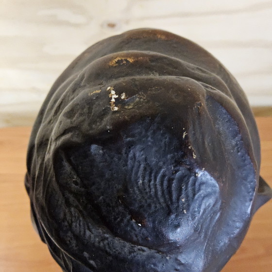 Image 1 of Antico busto di donna in gesso Art Nouveau (ca. 1900) Statua romantica francese/belga