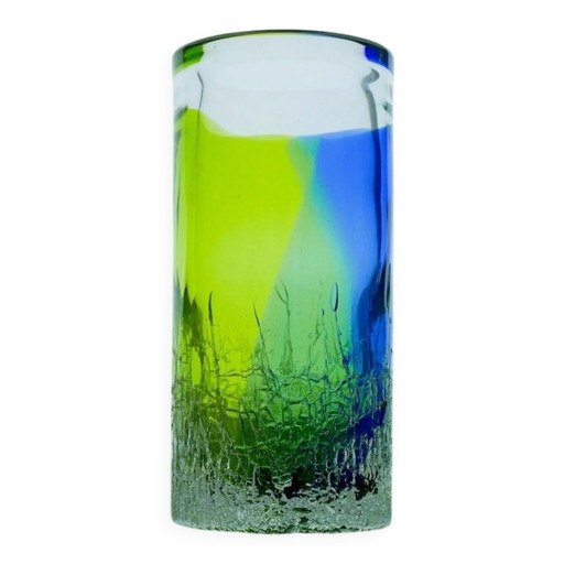 Vase Unik en verre d'art scandinave par Göran Wärff Kosta pour Kosta Boda, Suède, 1980