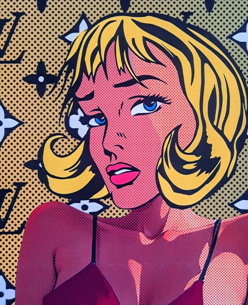 TUSHI KUNI - Pop Art francese - Litografia d'artista incorniciata