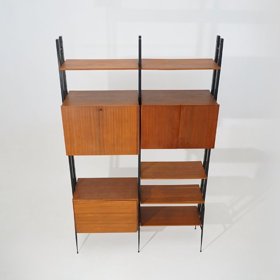 Image 1 of Modular bookcase with wooden uprights, 1950s