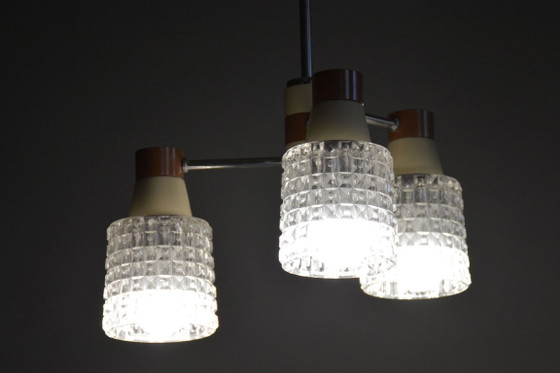 Lampadario restaurato di metà secolo, di Drukov, acciaio cromato, vetro, ceco, anni '70 – Glass, Metal (photo 11 of 11)