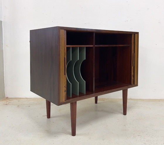 Image 1 of Rosewood Tambour Door Cabinet By Kai Kristiansen For Feldballes