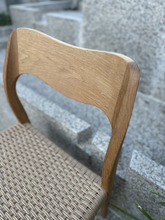 Image 1 of 4 eiken Niels Otto Moller eetkamerstoelen met papercord