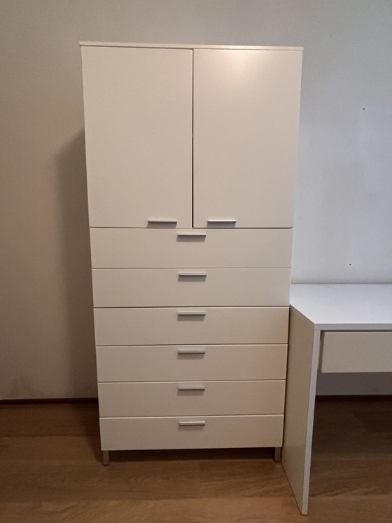 Image 1 of Morassutti Kleiderschrank in Weiß mit 6 Schubladen und Einlegeböden