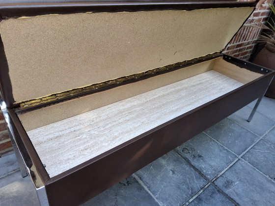 Lange Kistbank In Skaileer Jaren 70 – Bankjes, Metal, Chrome (photo 7 of 15)
