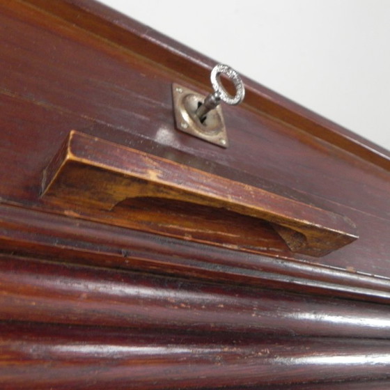 Image 1 of Eiken rolluikkast met 2 luiken, 148 cm hoog, jaren 20