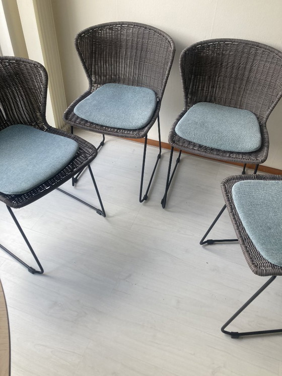 4 X Sedie da pranzo Wings – Metal, Rattan (photo 6 of 8)