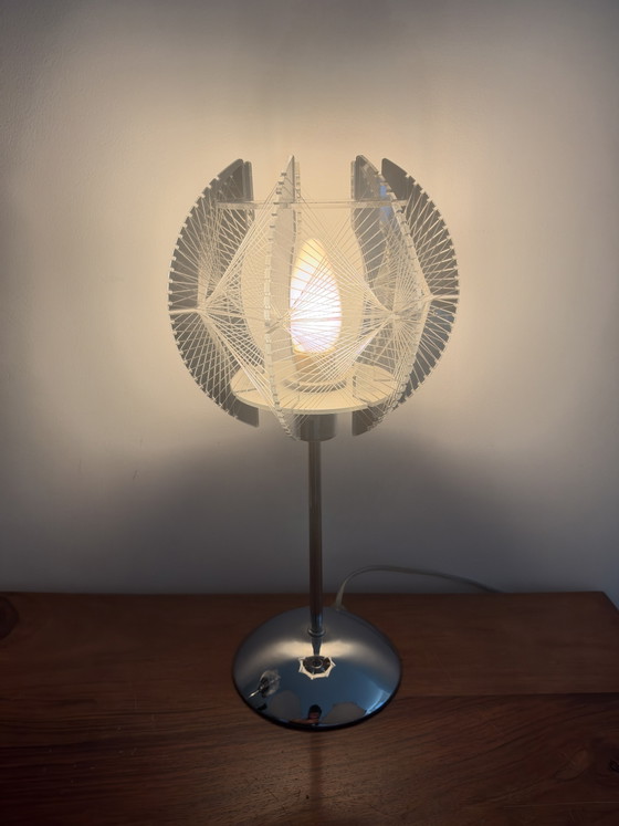 Paire de Lampes de Table Vintage Globo Pollux, Style Feston, Chromées, Design Paul Secon, Époque Spatiale, (photo 2 of 11)