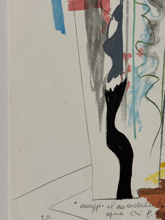 Image 1 of Sandro Trotti silkscreen print, 50x70cm, homage to Kennedy, abstract, modern