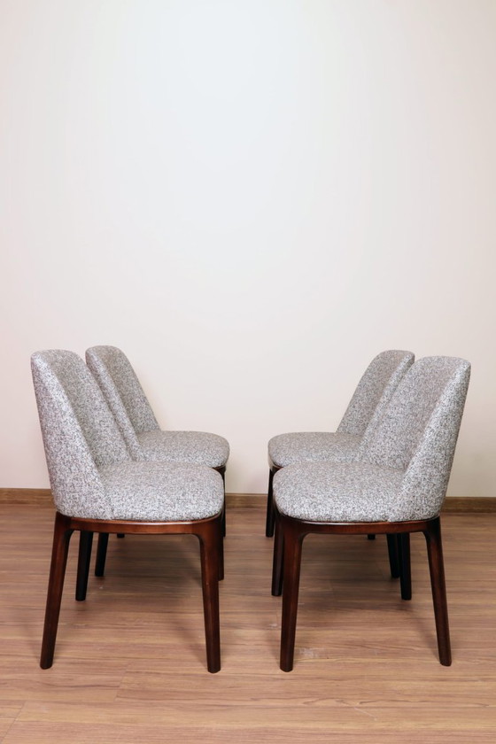 Image 1 of Ensemble de 6 chaises de salle à manger scandinaves, granola et sucre brun